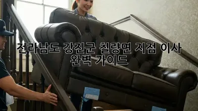 전라남도 강진군 칠량면 지점 이사, 완벽 가이드!