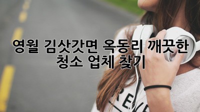 영월 김삿갓면 옥동리 깨끗한 청소 업체 찾기